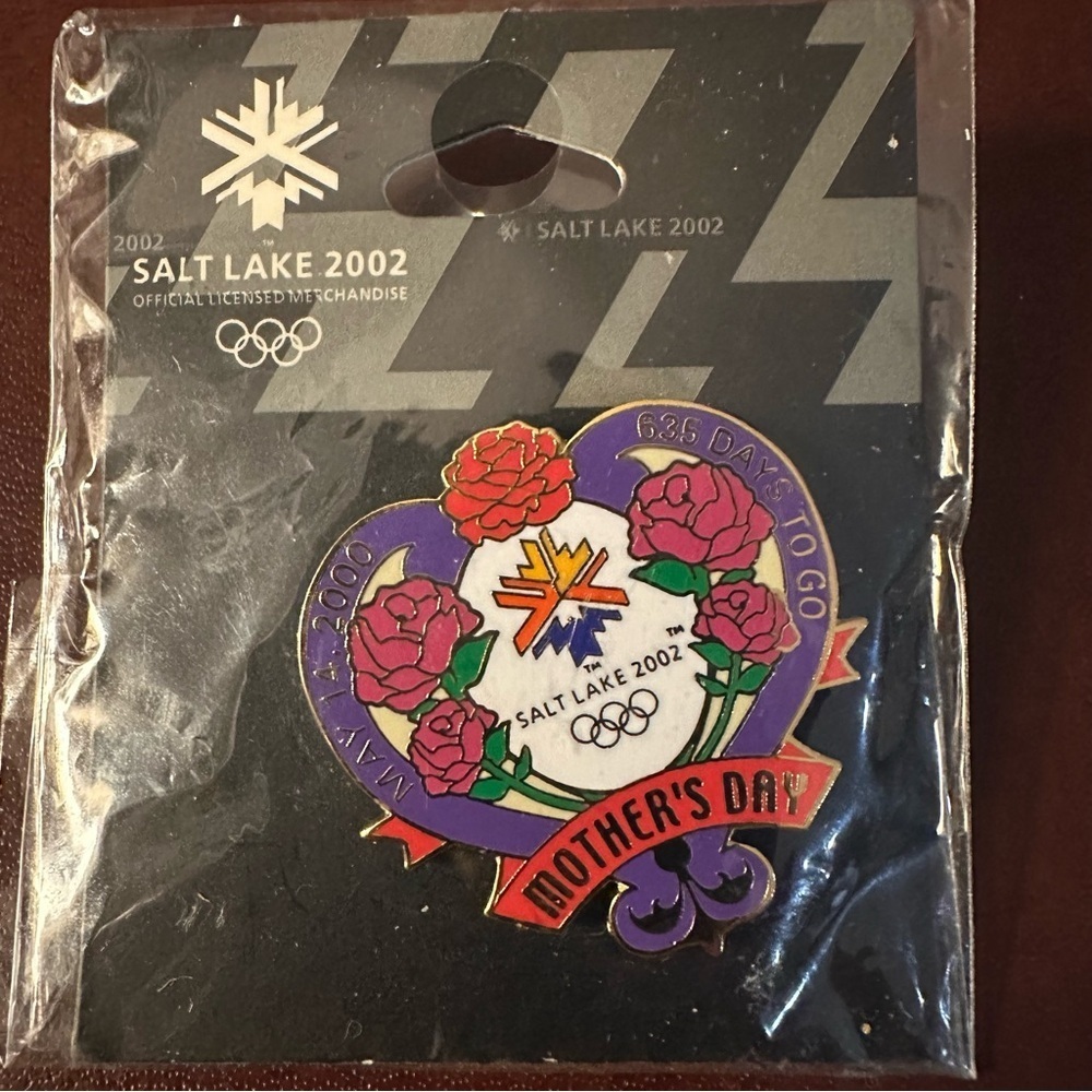 Salt Lake 2002 Olympic Mother’s Day Heart Roses Collectible Pin